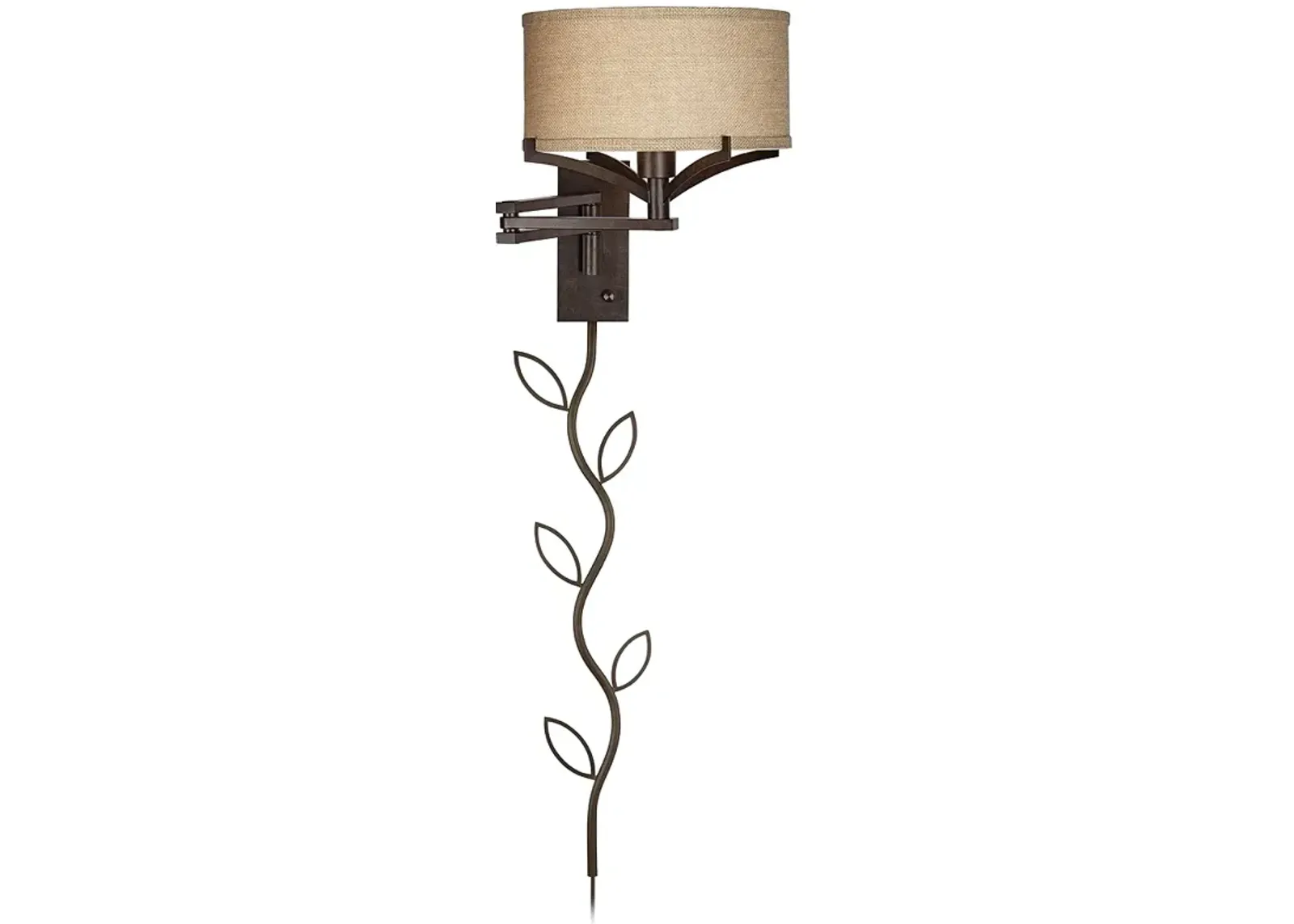 Tremont Bronze Metal Swing Arm Wall Lamp with Cord Cover