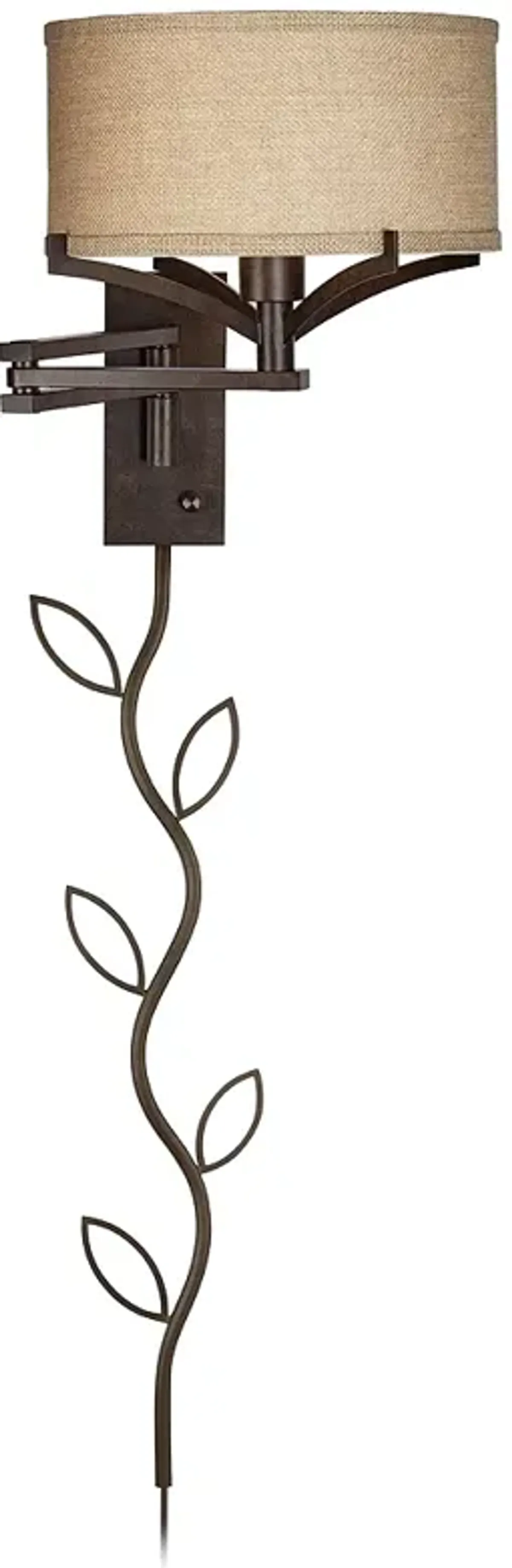 Tremont Bronze Metal Swing Arm Wall Lamp with Cord Cover