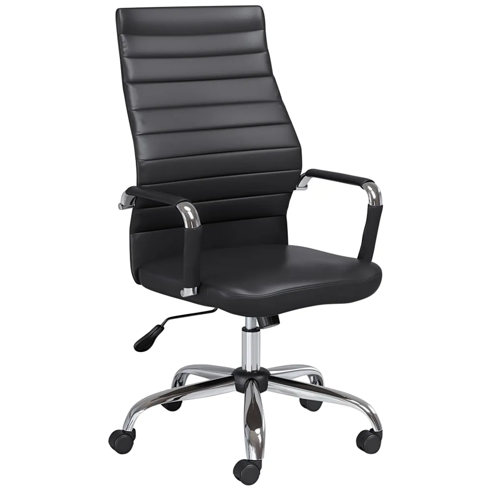 Primero Black Faux Leather Adjustable Office Chair