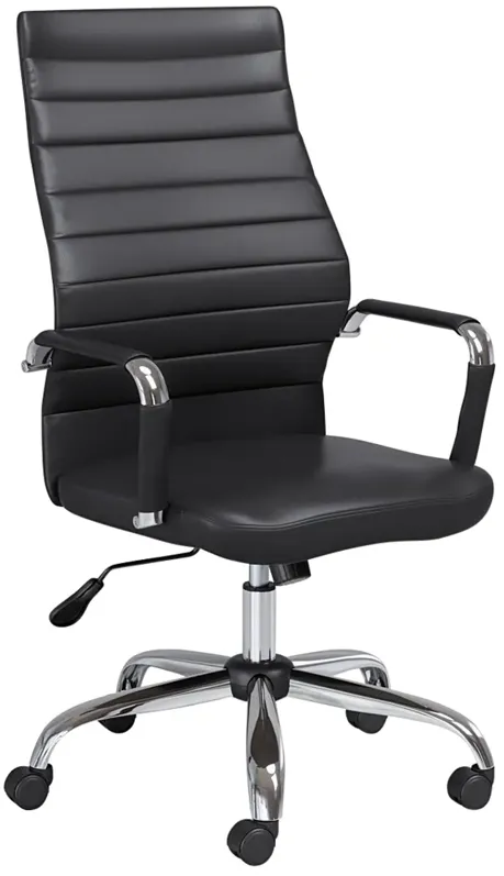 Primero Black Faux Leather Adjustable Office Chair