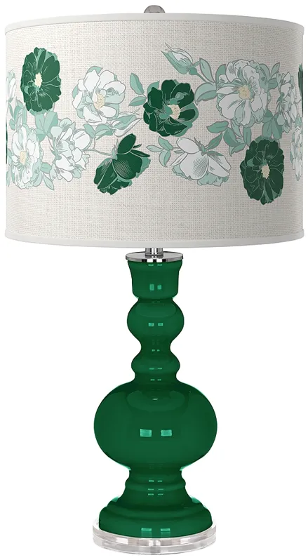 Greens Rose Bouquet Apothecary Table Lamp