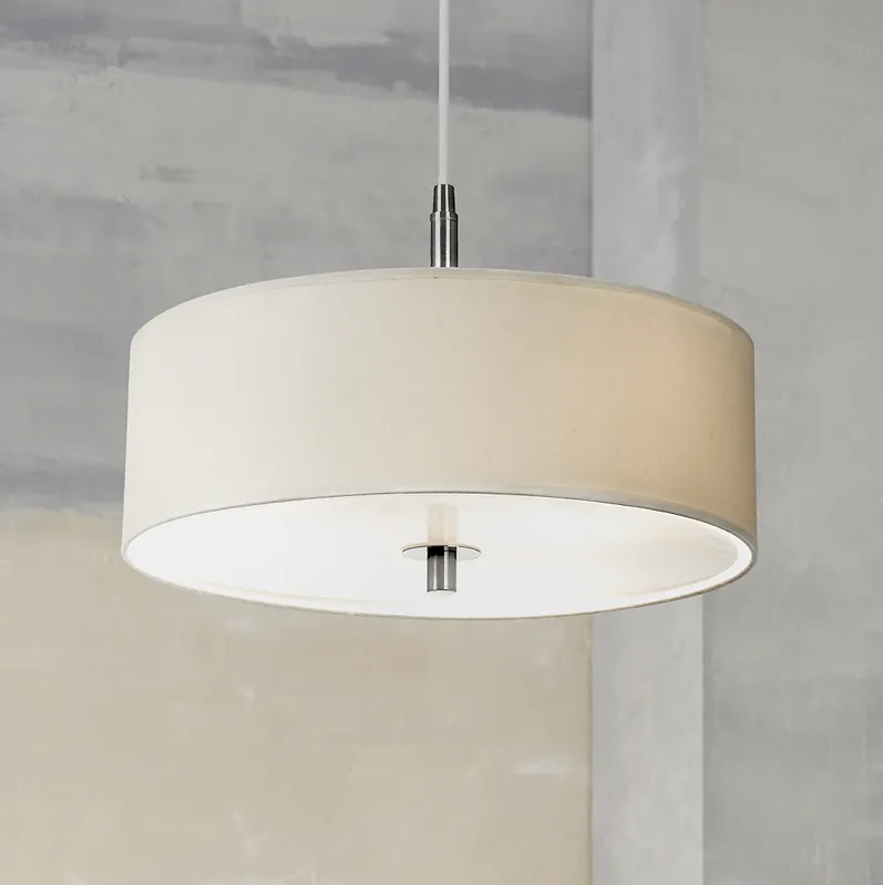 Possini Euro 16" Wide White Brushed Nickel Modern Pendant Light