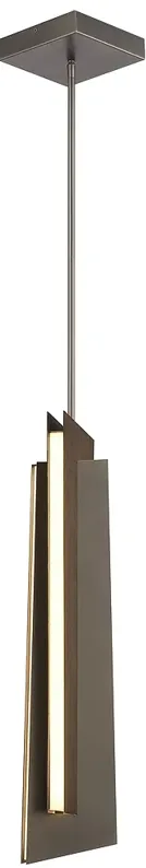 George Kovacs Intersezioni LED 1-Light Iron and Walnut Mini-Pendant