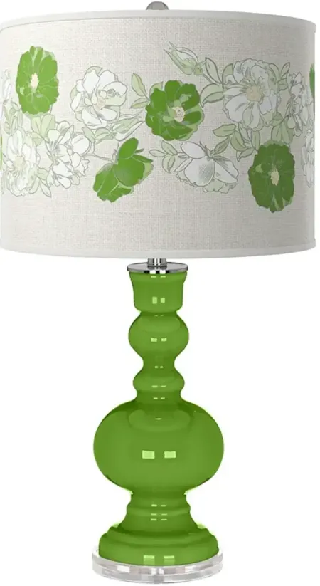 Rosemary Green Rose Bouquet Apothecary Table Lamp