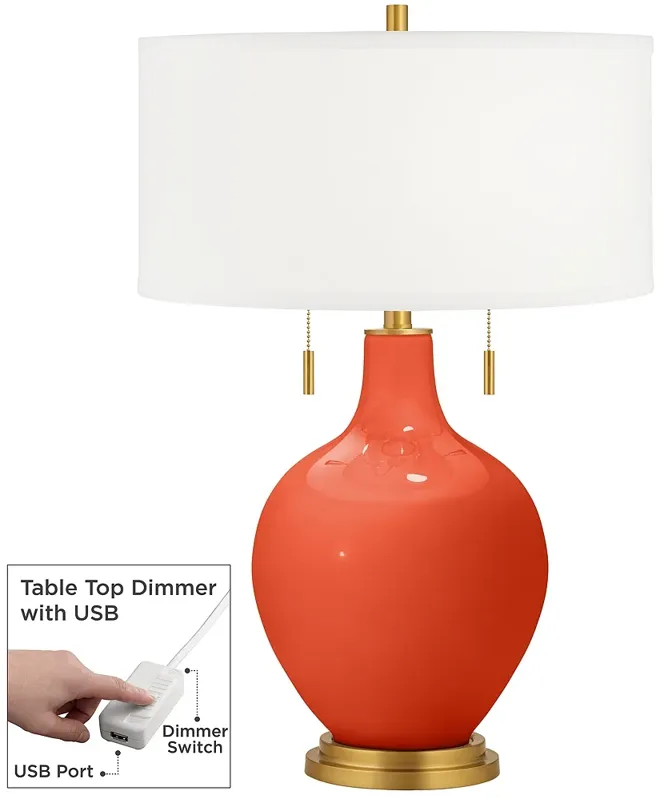 Daredevil Toby Brass Accents Table Lamp with Dimmer