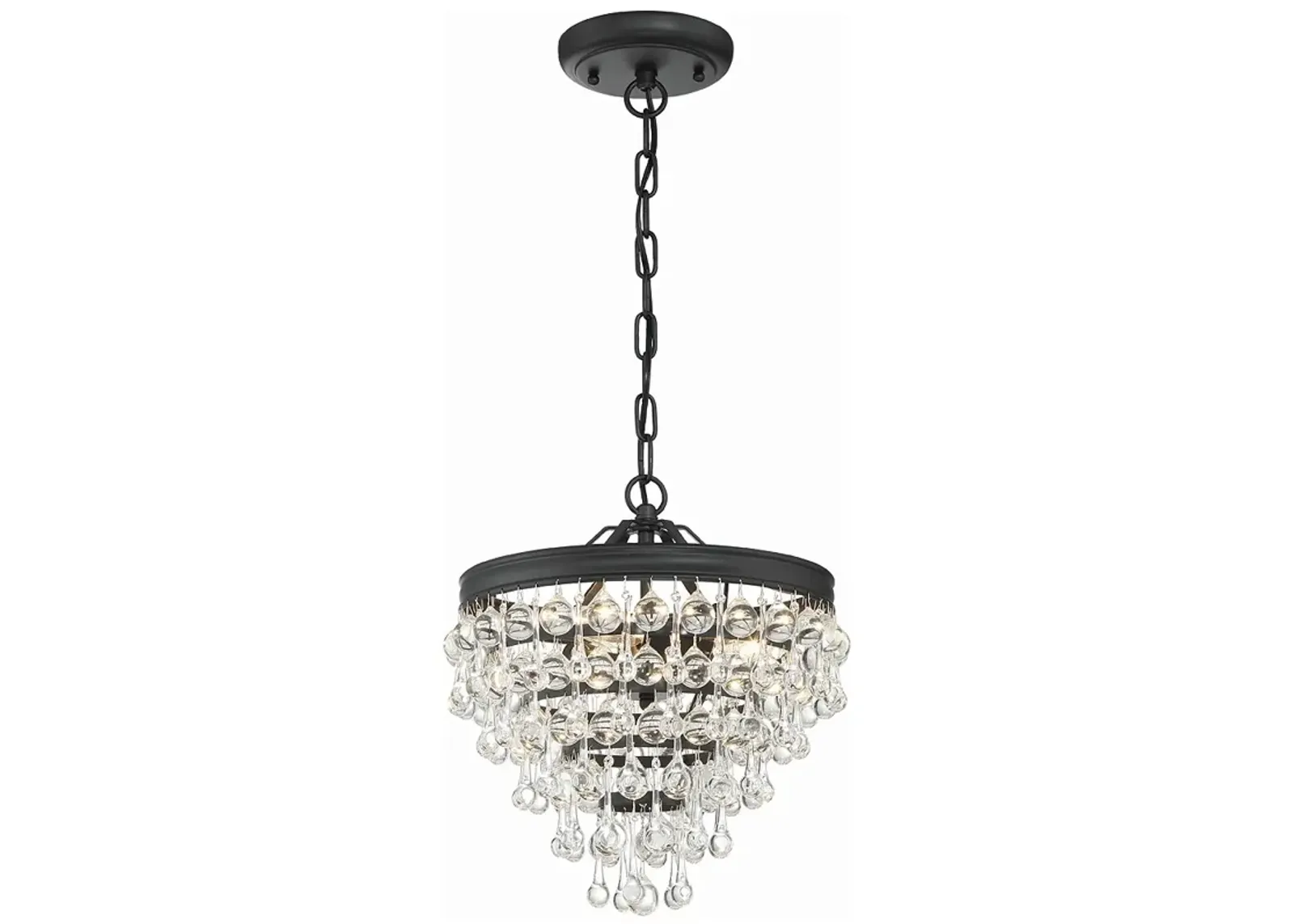 Calypso 3 Light Matte Black Mini Chandelier