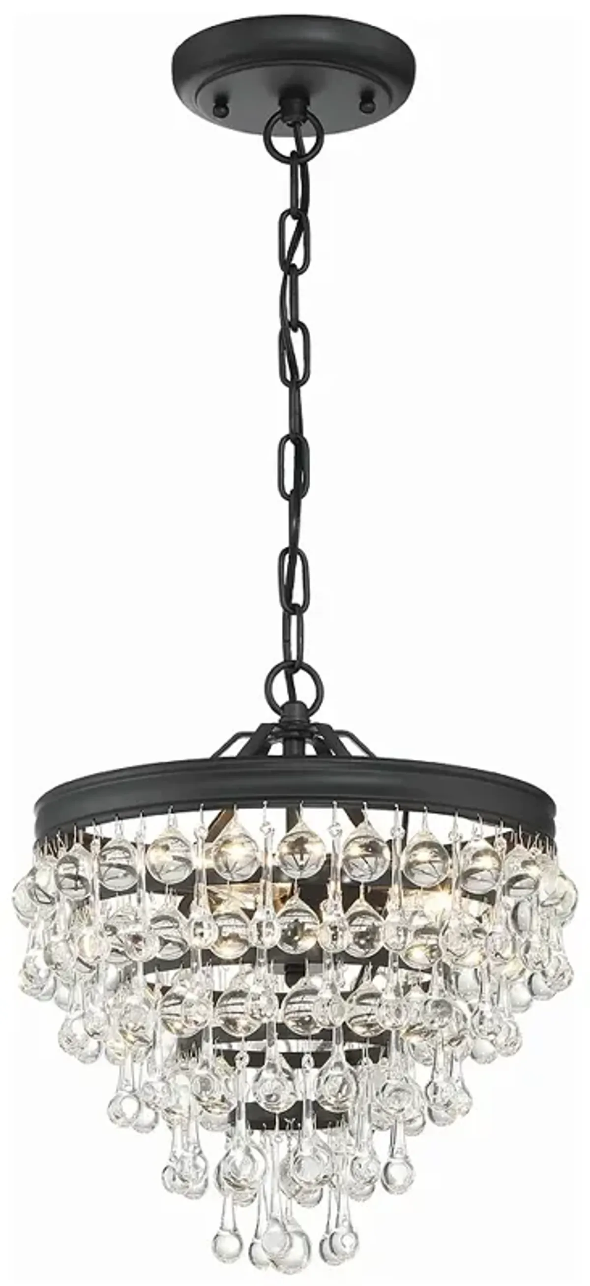 Calypso 3 Light Matte Black Mini Chandelier