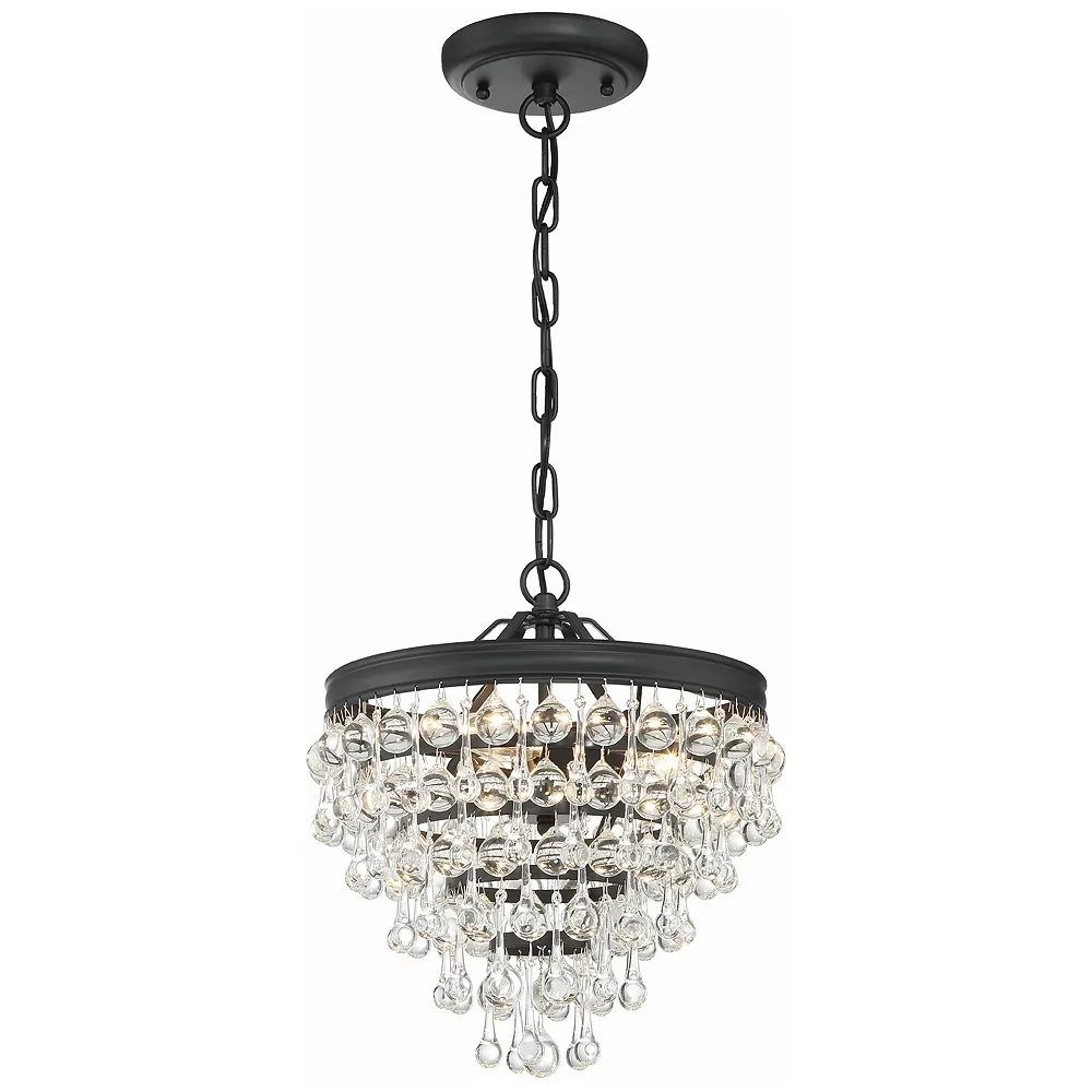 Calypso 3 Light Matte Black Mini Chandelier