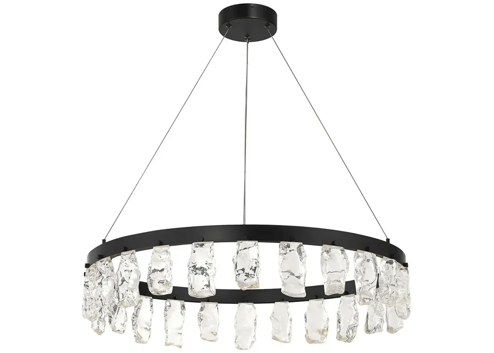 George Kovacs Artic Glacier LED Black Pendant with Clear Crystal Accents