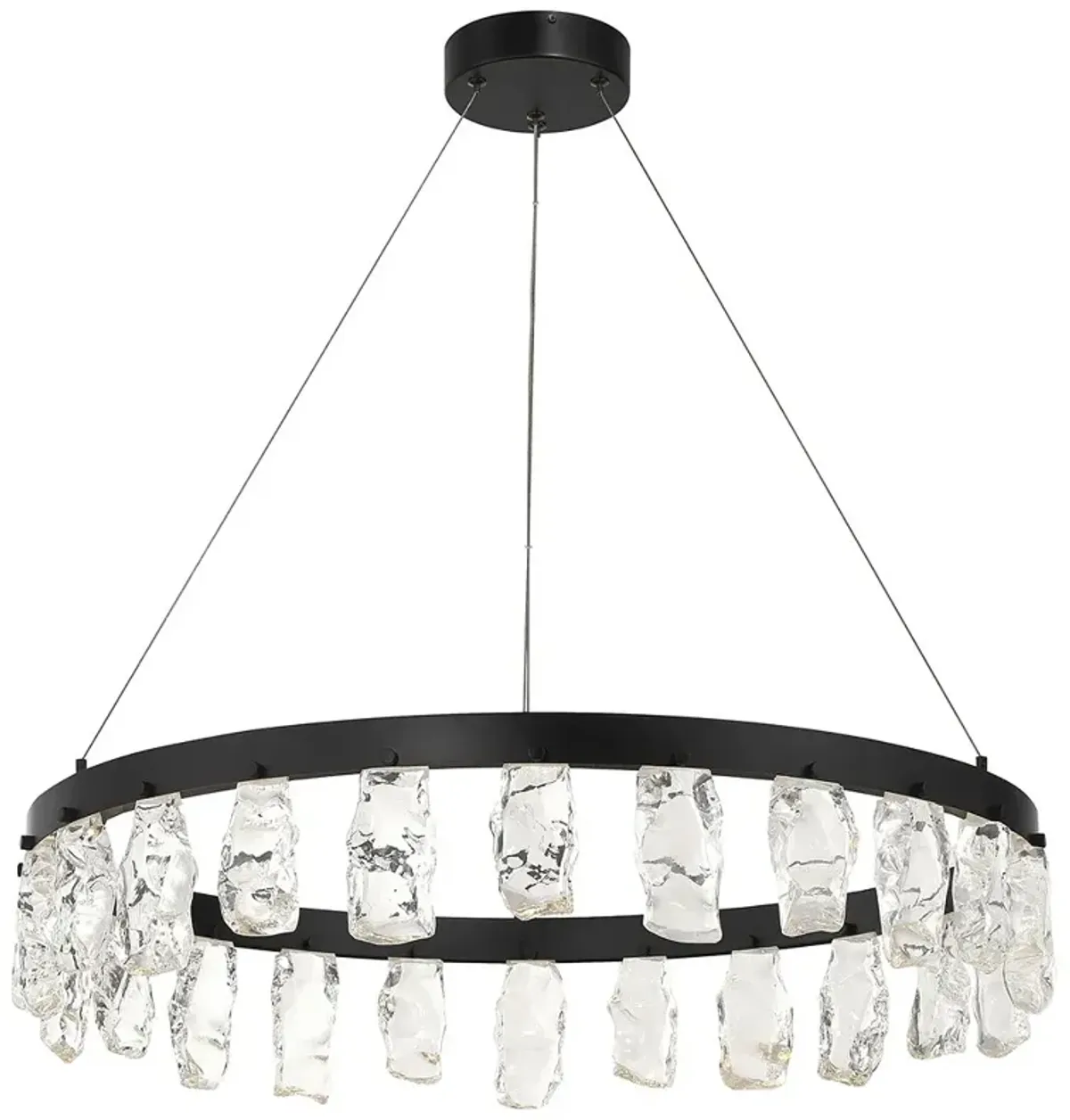 George Kovacs Artic Glacier LED Black Pendant with Clear Crystal Accents