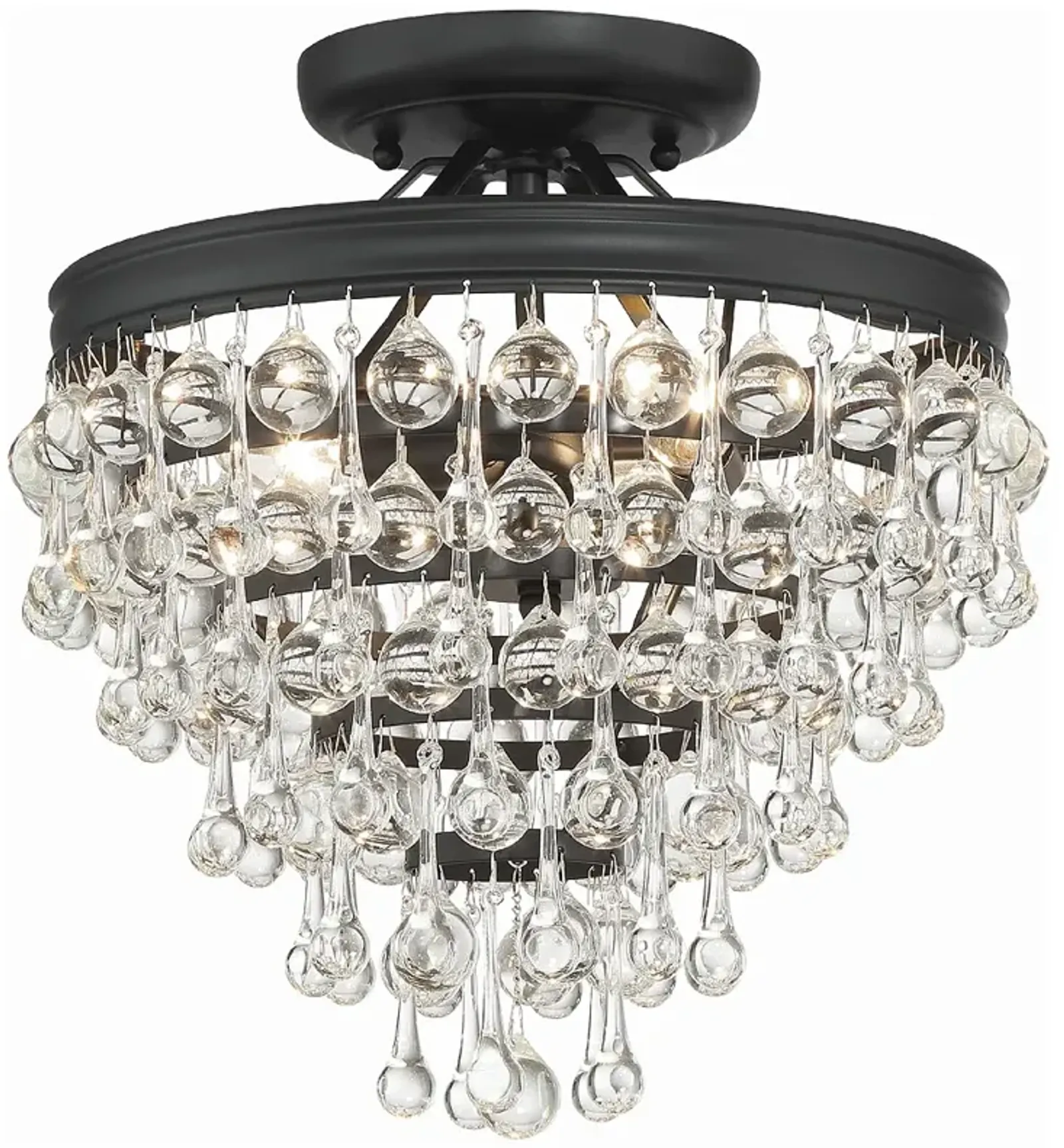 Calypso 3 Light Matte Black Semi Flush Mount