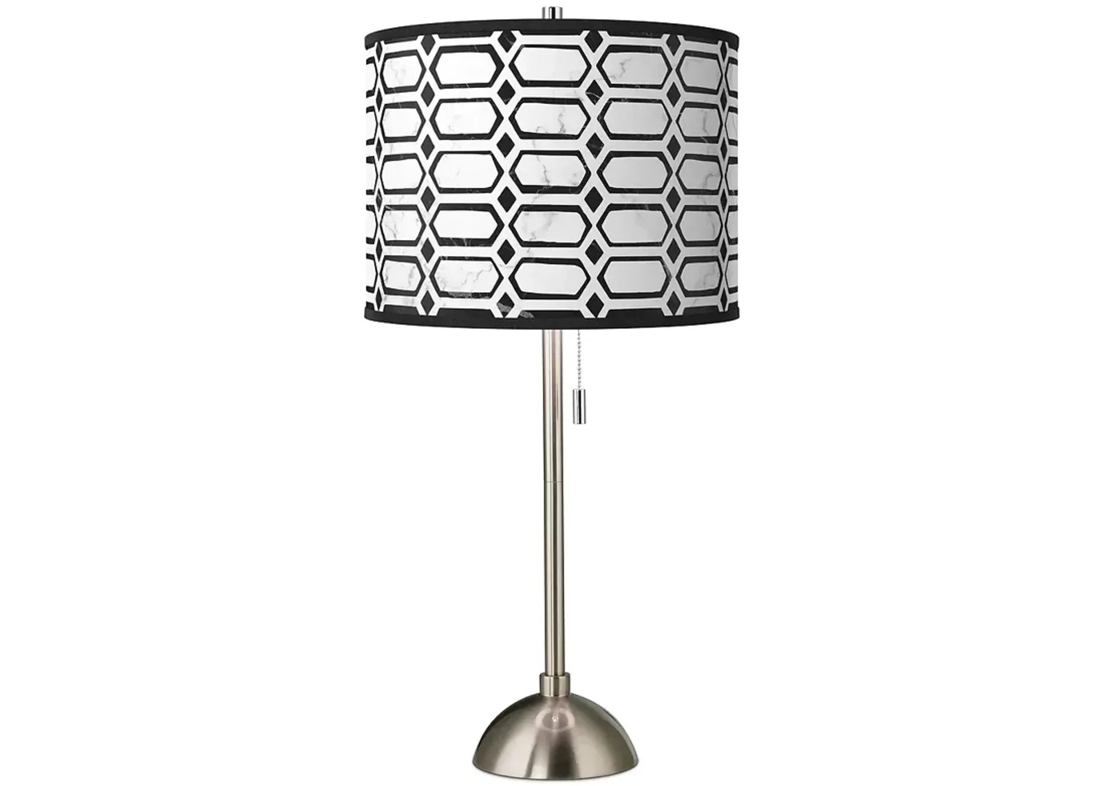 Rhombi Giclee Brushed Nickel Table Lamp