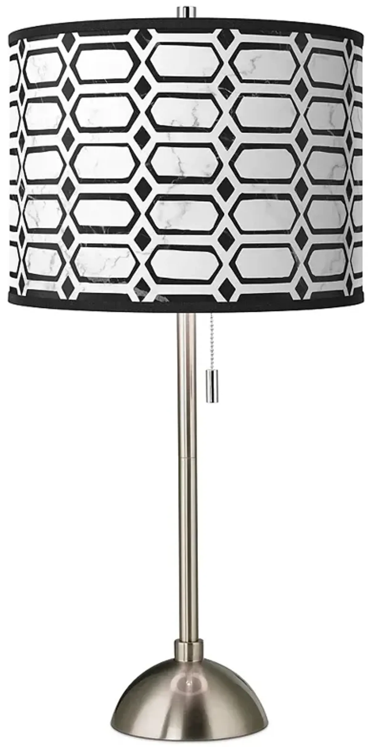 Rhombi Giclee Brushed Nickel Table Lamp