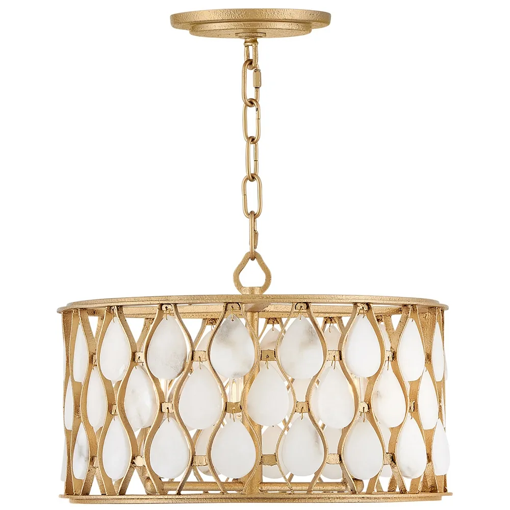 Fredrick Ramond Foyer Estie Medium Semi-Flush Mount Piastra Gold