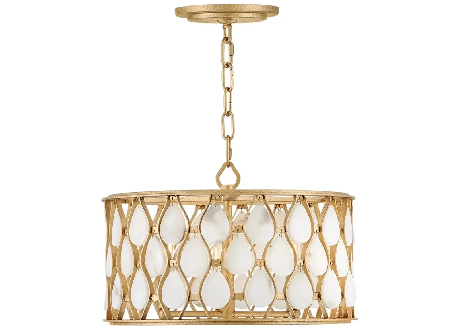 Fredrick Ramond Foyer Estie Medium Semi-Flush Mount Piastra Gold