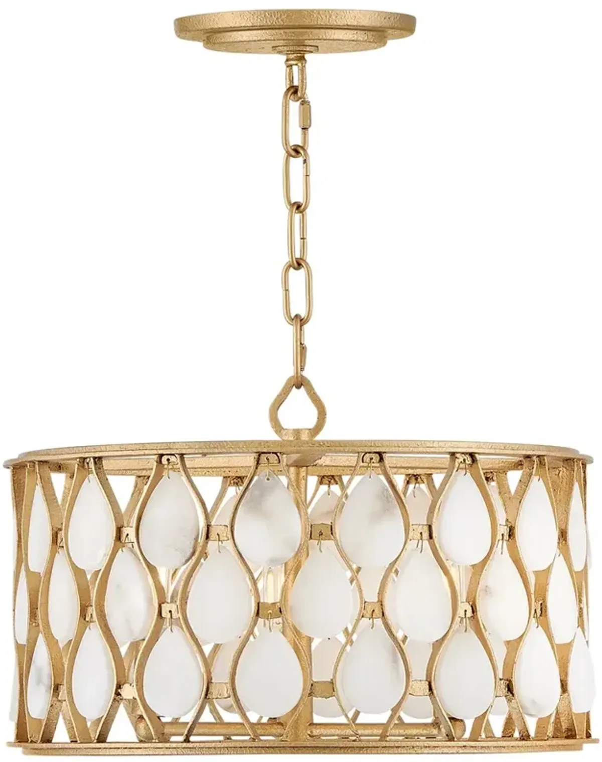 Fredrick Ramond Foyer Estie Medium Semi-Flush Mount Piastra Gold