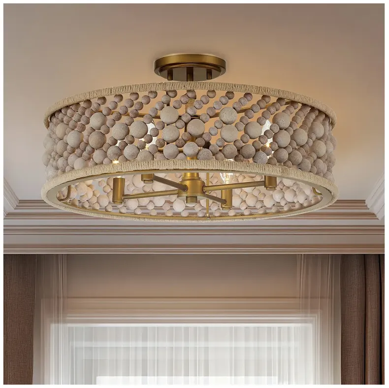 Minka Lavery Horsmore 4-Light 20.25-in Brass Semi-Flush