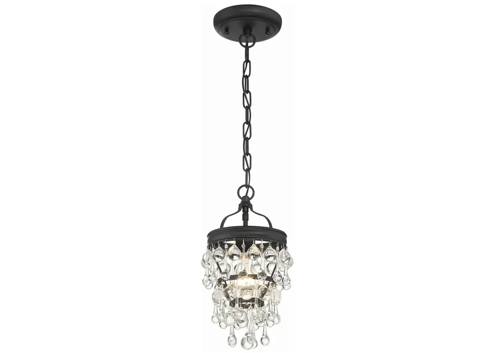 Calypso 1 Light Matte Black Mini Chandelier