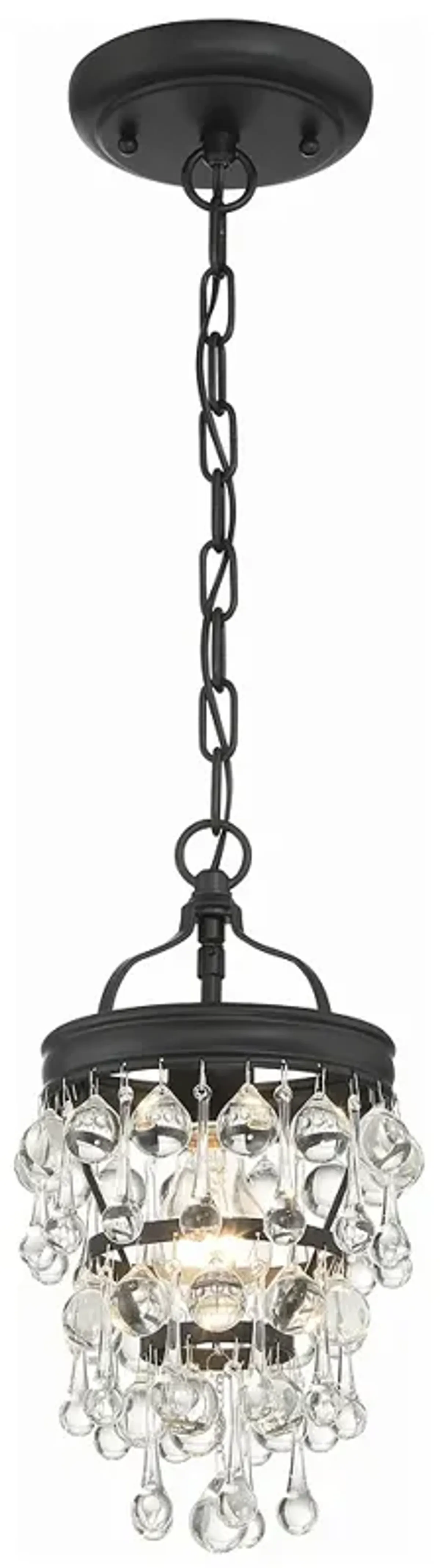 Calypso 1 Light Matte Black Mini Chandelier