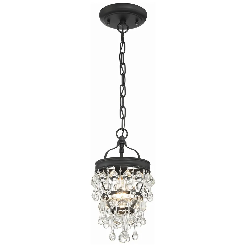 Calypso 1 Light Matte Black Mini Chandelier