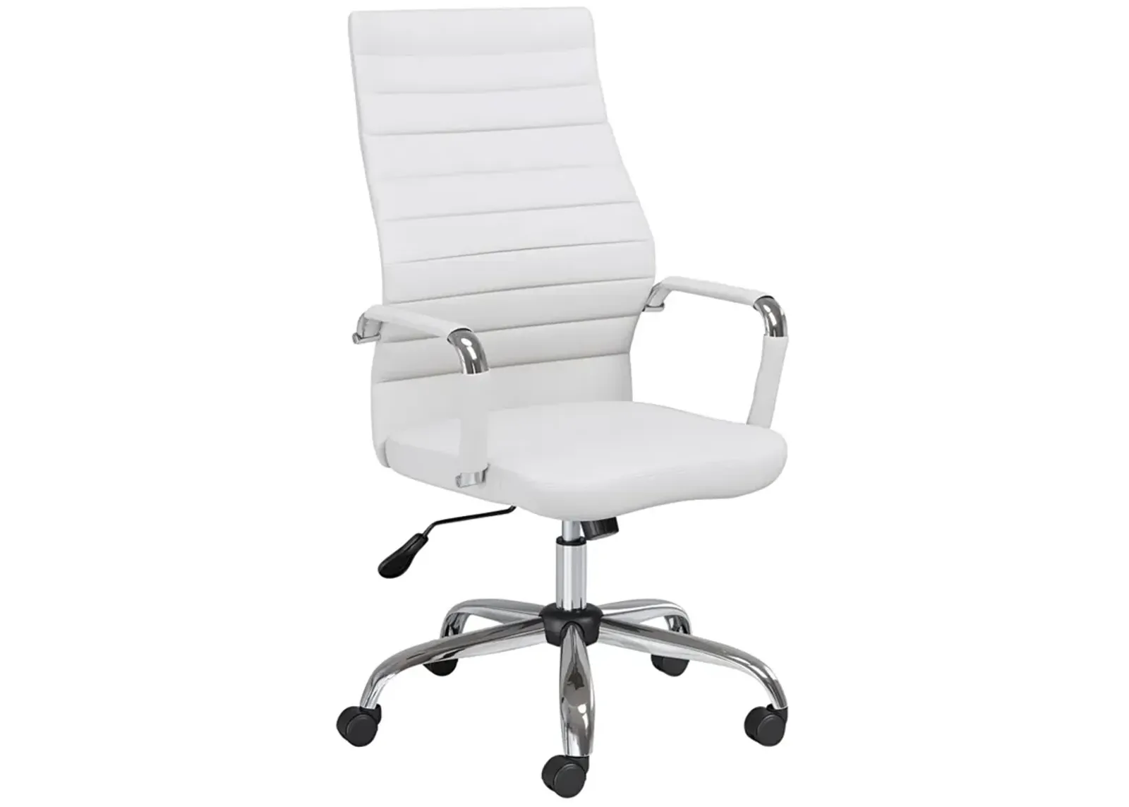 Primero White Faux Leather Adjustable Office Chair