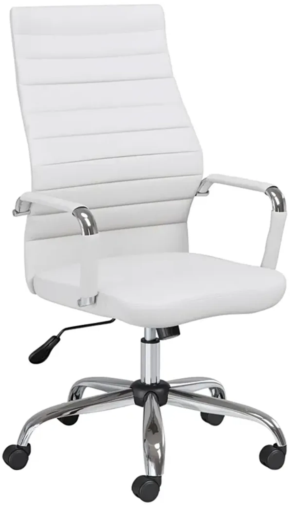 Primero White Faux Leather Adjustable Office Chair