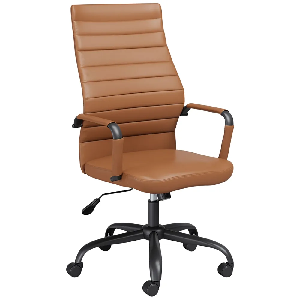 Primero Red Clay Faux Leather Adjustable Office Chair