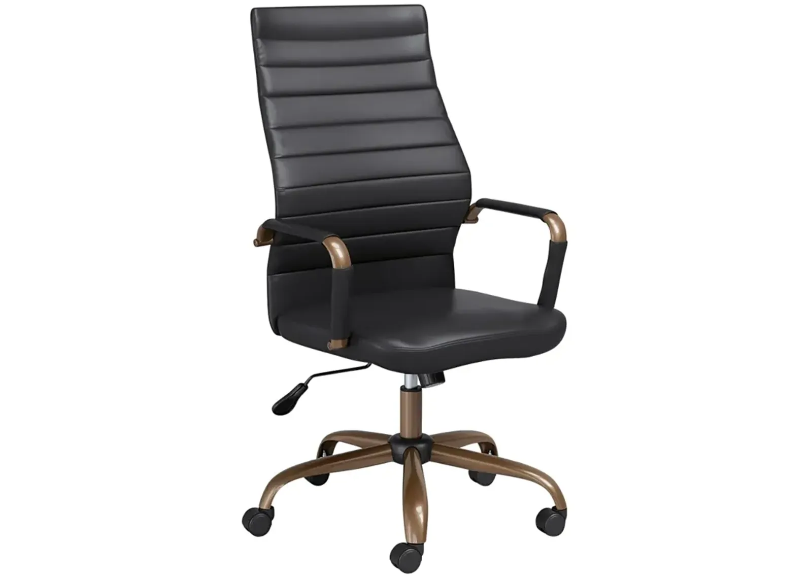 Primero Vintage Black Faux Leather Adjustable Office Chair