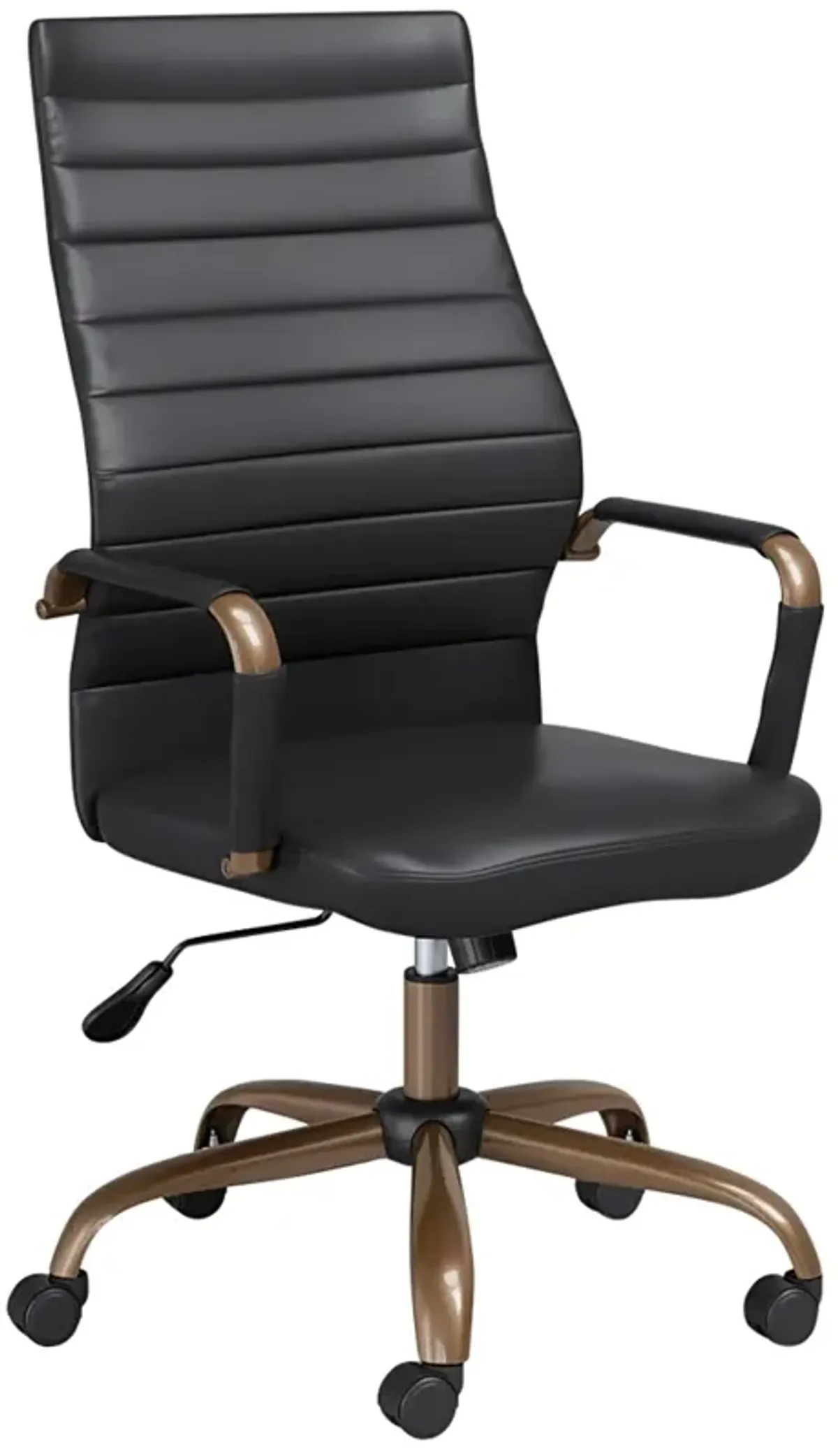 Primero Vintage Black Faux Leather Adjustable Office Chair