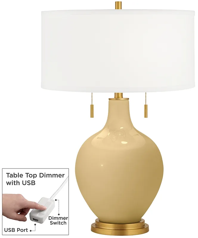 Humble Gold Toby Brass Accents Table Lamp with Dimmer