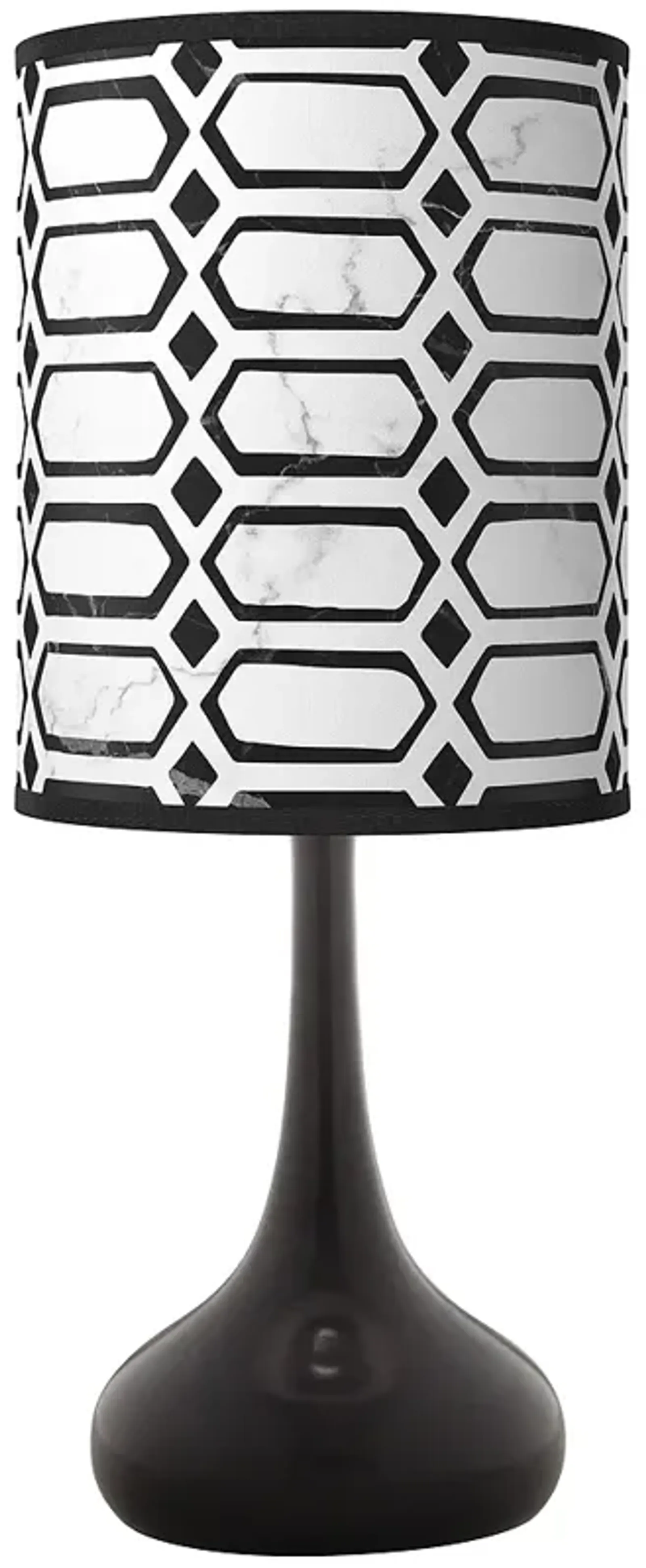 Rhombi Giclee Black Droplet Table Lamp