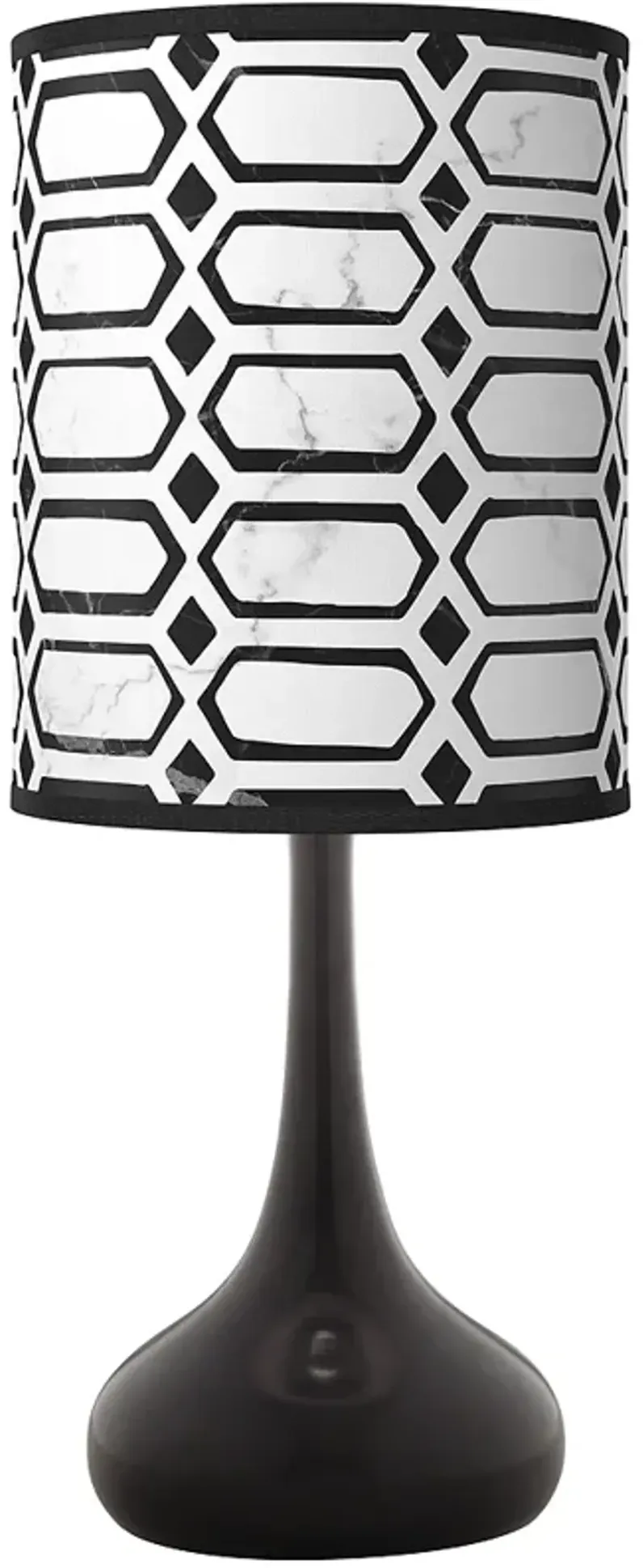 Rhombi Giclee Black Droplet Table Lamp