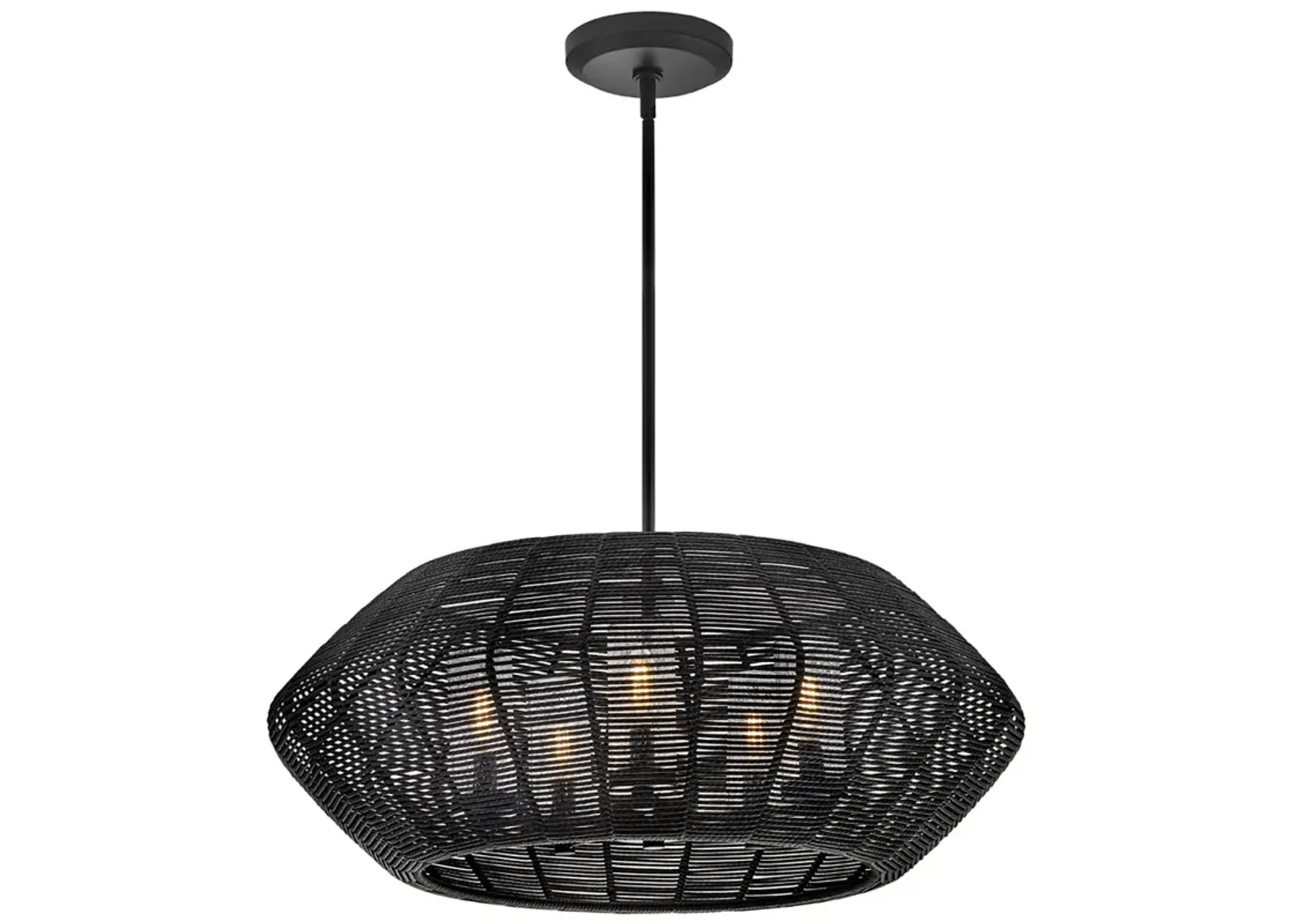 Hinkley Outdoor Luca Medium Single Tier Chandelier Black