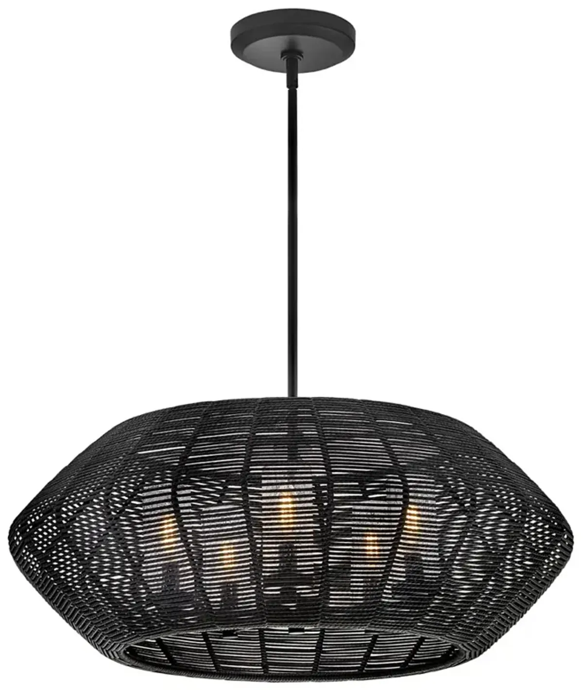 Hinkley Outdoor Luca Medium Single Tier Chandelier Black