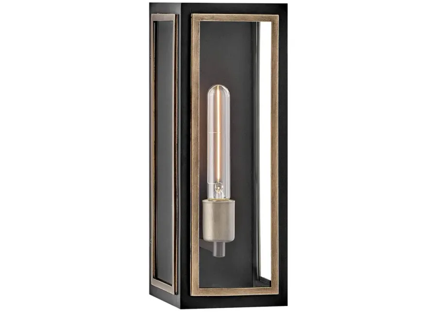 Hinkley Shaw 15" High Rectangular Black and Glass Outdoor Wall Light