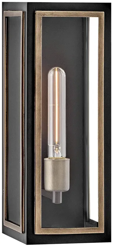 Hinkley Shaw 15" High Rectangular Black and Glass Outdoor Wall Light