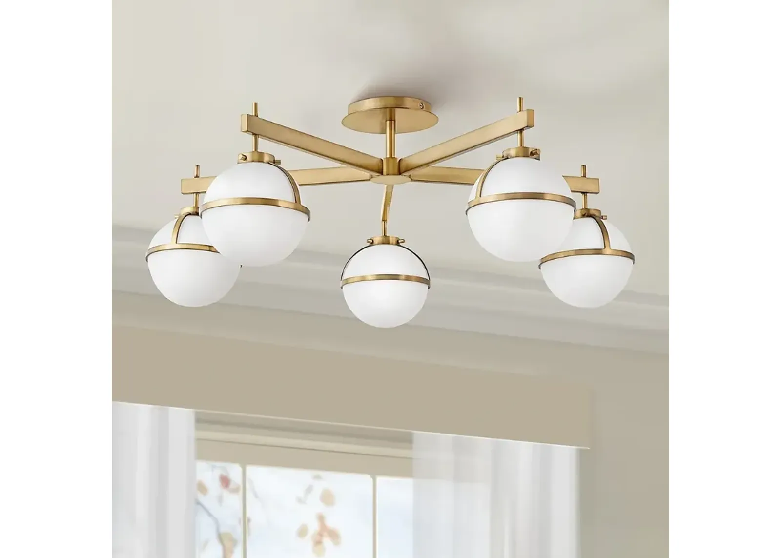 Hinkley Hollis 32" Wide Heritage Brass LED Ceiling Light