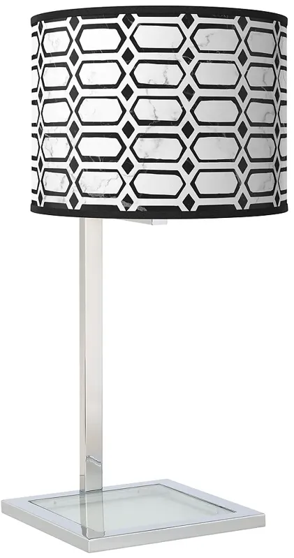 Rhombi Glass Inset Table Lamp