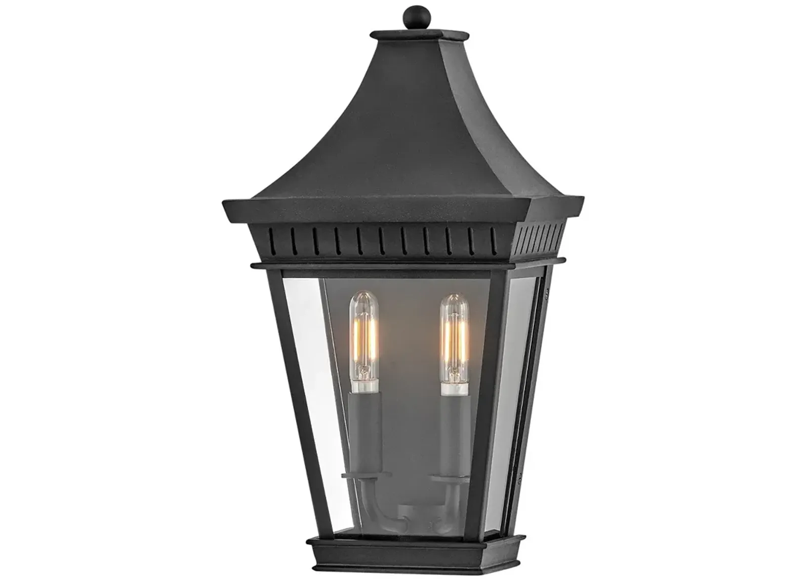 Hinkley Outdoor Chapel Hill Medium Wall Mount Lantern Museum Black