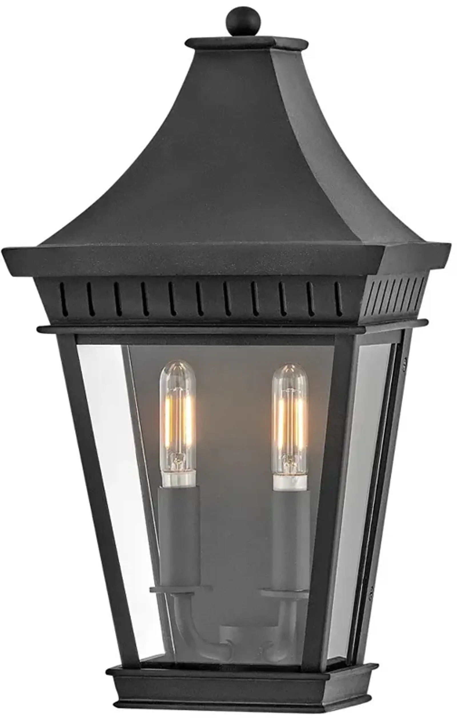 Hinkley Outdoor Chapel Hill Medium Wall Mount Lantern Museum Black