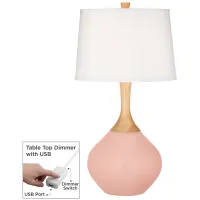 Rose Pink Wexler Table Lamp with Dimmer