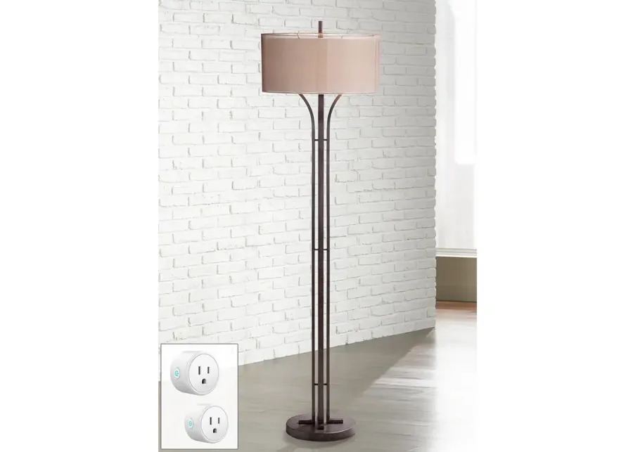 Tristan Deep Bronze Floor Lamp with Smart Socket