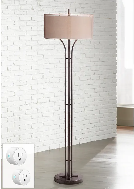 Tristan Deep Bronze Floor Lamp with Smart Socket