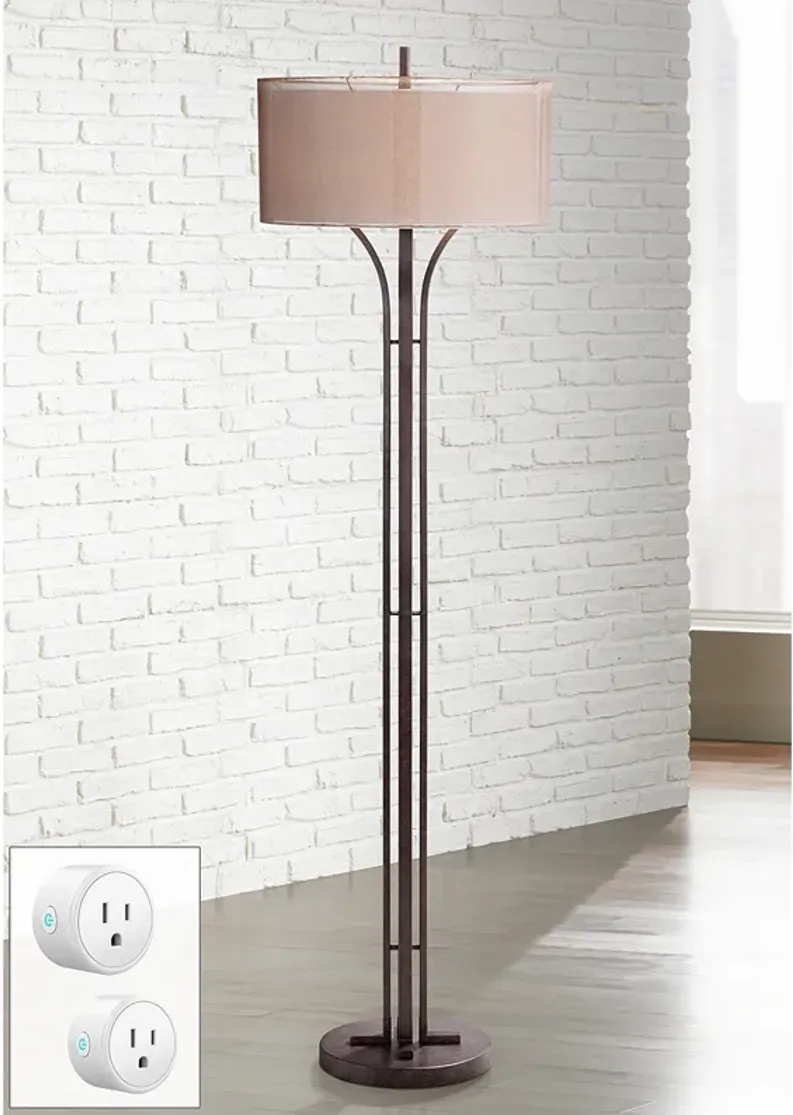 Tristan Deep Bronze Floor Lamp with Smart Socket