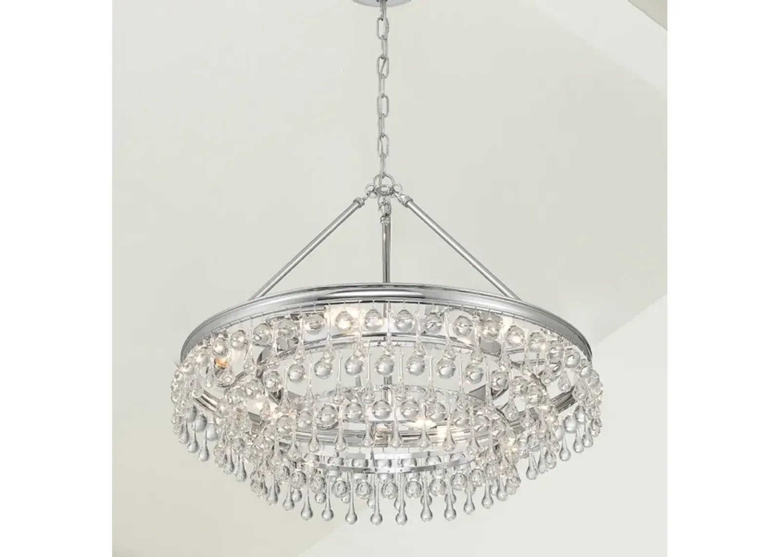 Calypso 25" Wide Polished Chrome Crystals 6-Light Chandelier