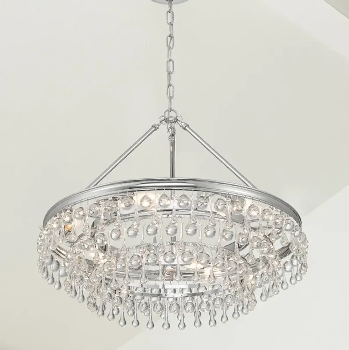 Calypso 25" Wide Polished Chrome Crystals 6-Light Chandelier