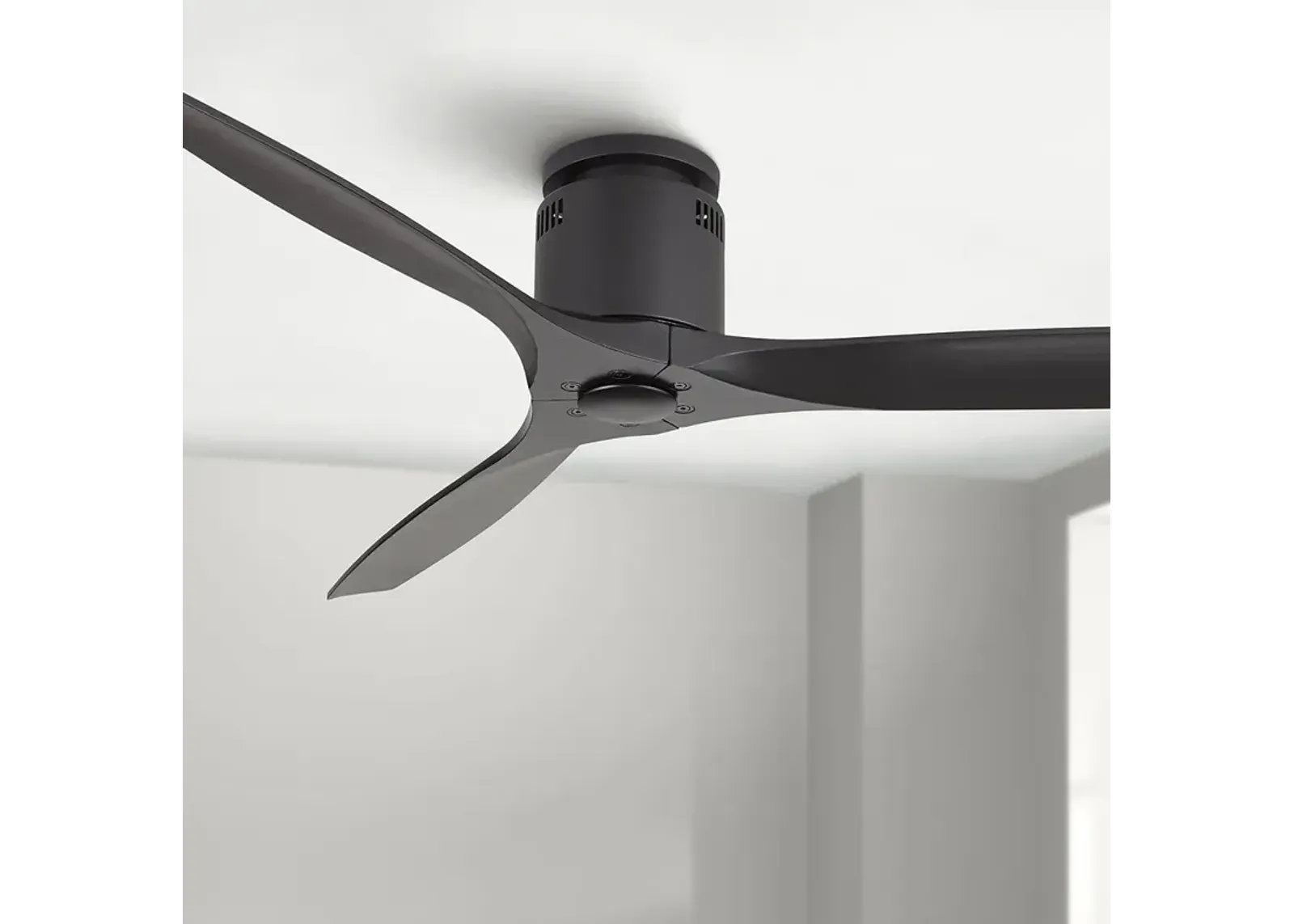 52" Windspun Matte Black - DC Hugger Ceiling Fan with Remote Control