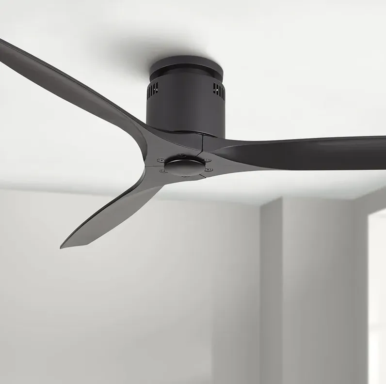 52" Windspun Matte Black - DC Hugger Ceiling Fan with Remote Control