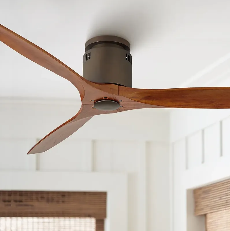 52" Windspun Walnut Bronze DC Hugger Ceiling Fan with Remote