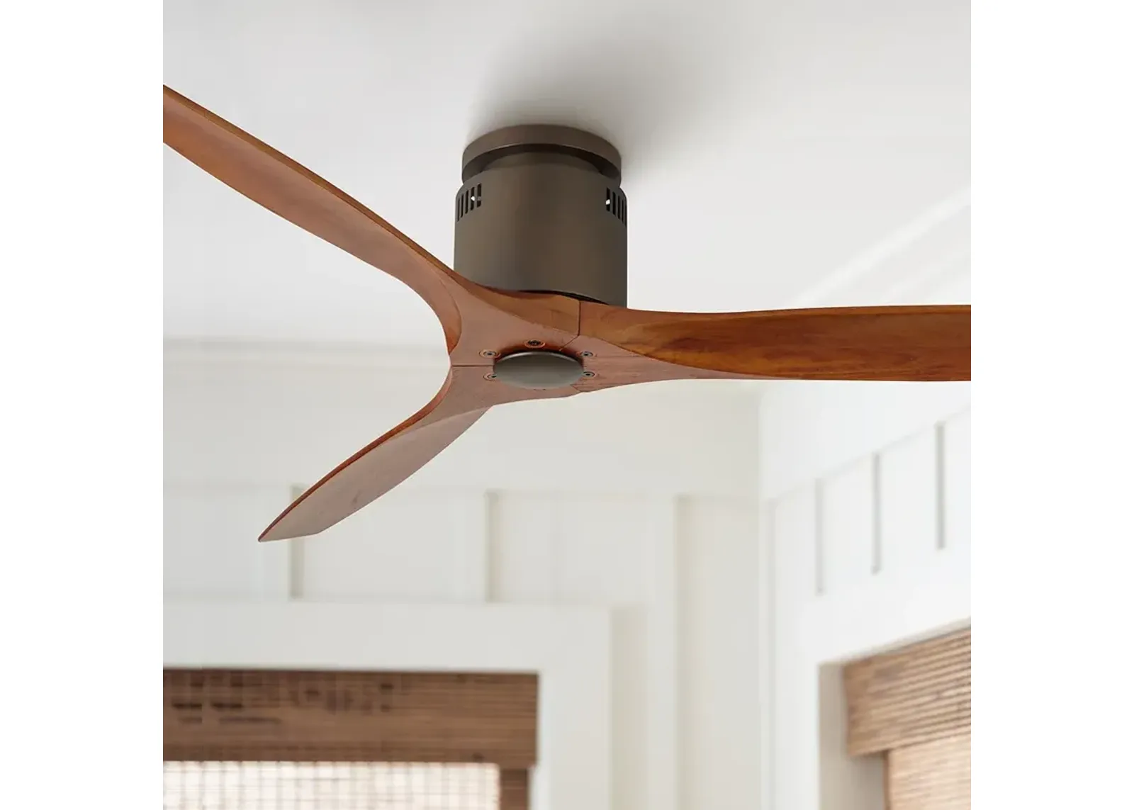 52" Windspun Walnut Bronze DC Hugger Ceiling Fan with Remote